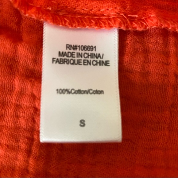 Young Fabulous & Broke RED PINK raw frayed edge dolman sleeve 100% cotton top. - Picture 4 of 9